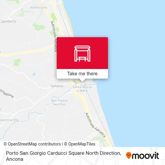 Porto San Giorgio Carducci Square North Direction map