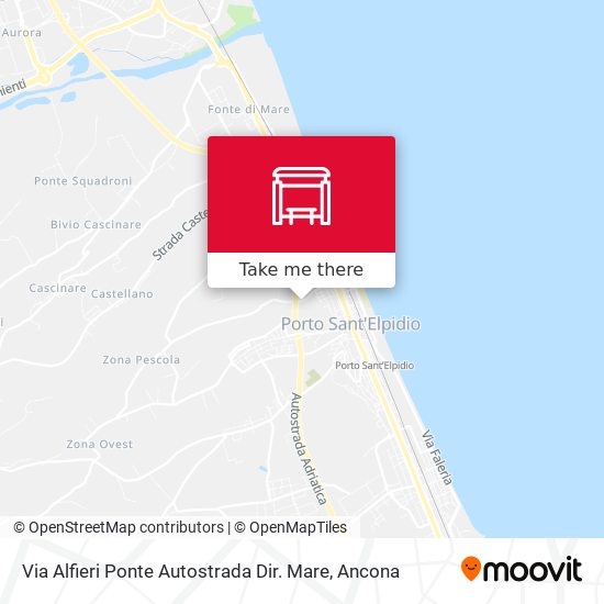 Via Alfieri Ponte Autostrada Dir. Mare map