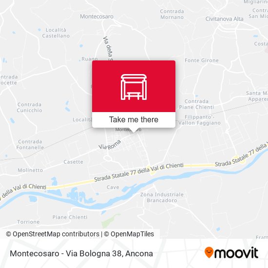 Montecosaro - Via Bologna 38 map