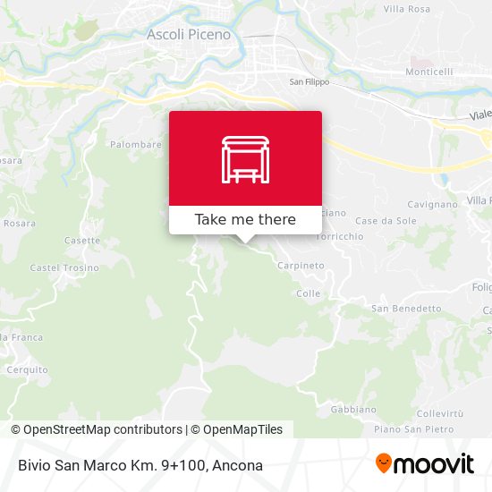 Bivio San Marco Km. 9+100 map