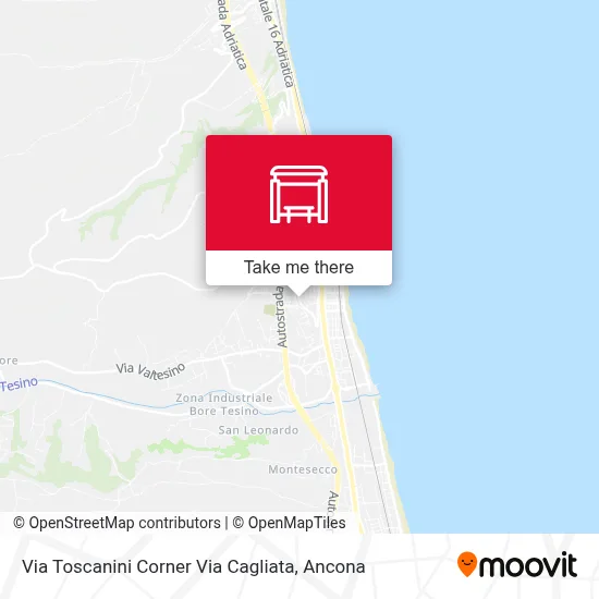 Via Toscanini Corner Via Cagliata map