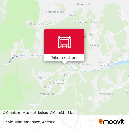 Bivio Montemonaco map
