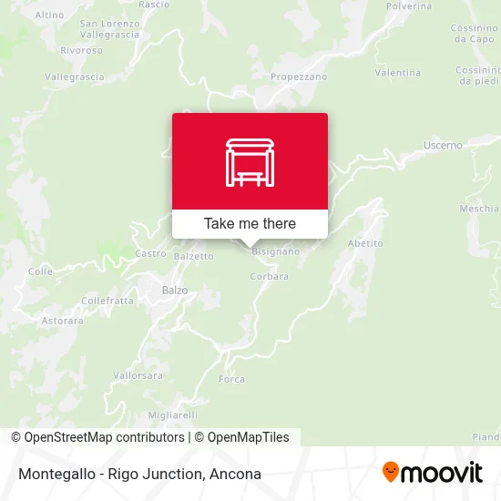 Montegallo - Rigo Junction map