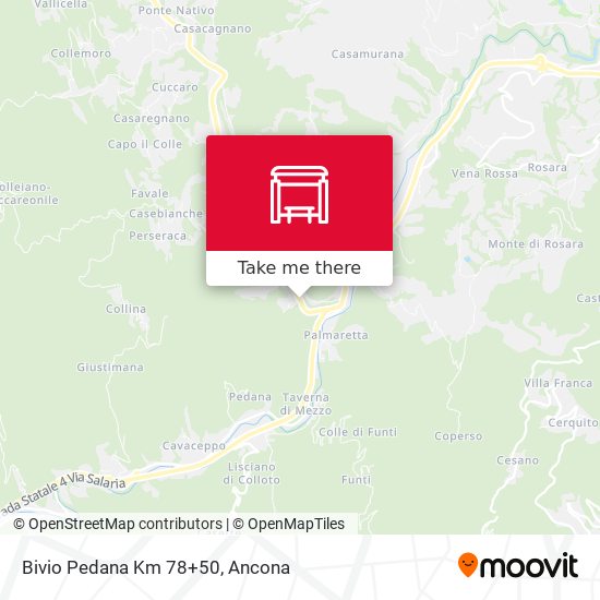 Bivio Pedana Km 78+50 map