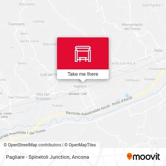 Pagliare - Spinetoli Junction map