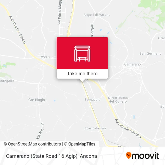 Camerano (State Road 16 Agip) map