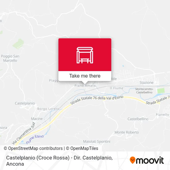 Castelplanio (Croce Rossa) - Dir. Castelplanio map