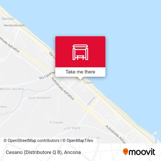 Cesano (Distributore Q 8) map