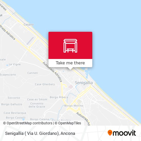 Senigallia ( Via U. Giordano) map