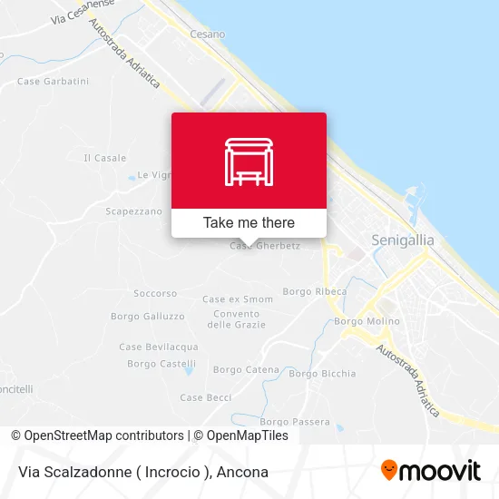 Via Scalzadonne ( Incrocio ) map