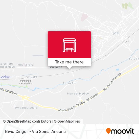 Bivio Cingoli - Via Spina map