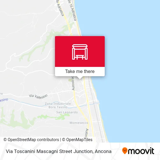 Via Toscanini Mascagni Street Junction map