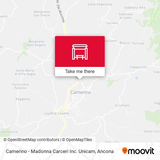 Camerino - Madonna Carceri Inc. Unicam map