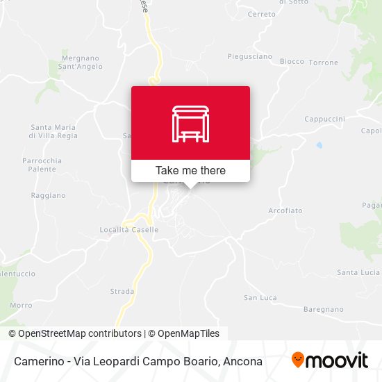 Camerino - Via Leopardi Campo Boario map