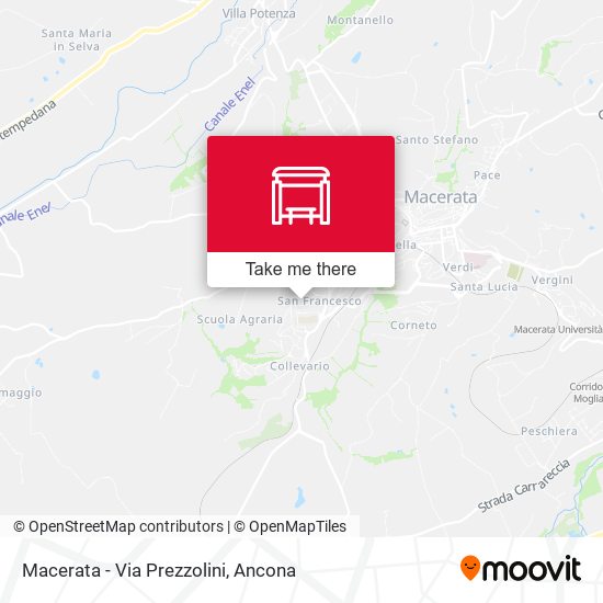 Macerata - Via Prezzolini map