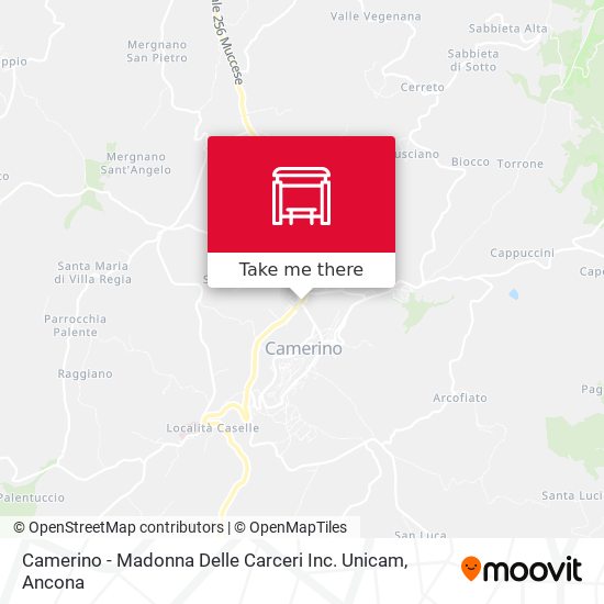 Camerino - Madonna Delle Carceri Inc. Unicam map
