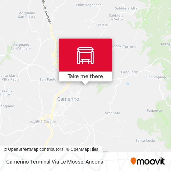 Camerino Terminal Via Le Mosse map
