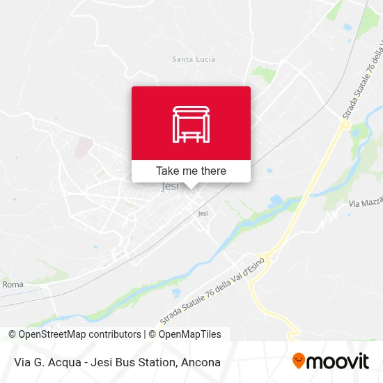 Via G. Acqua - Jesi Bus Station map