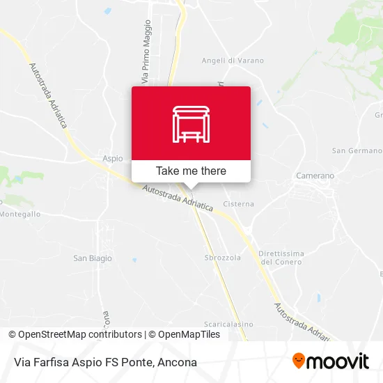 Via Farfisa Aspio FS Ponte map