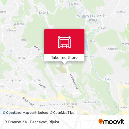 B.Francetića - Pešćevac map