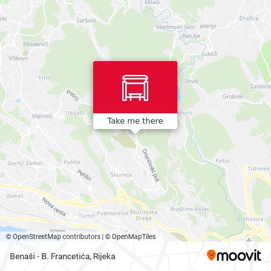 Benaši - B. Francetića map