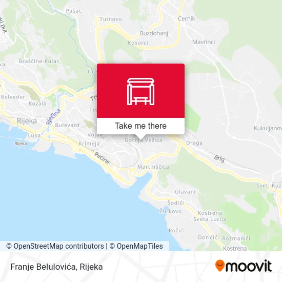Franje Belulovića map