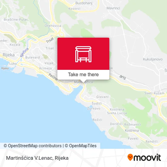 Martinšćica V.Lenac map