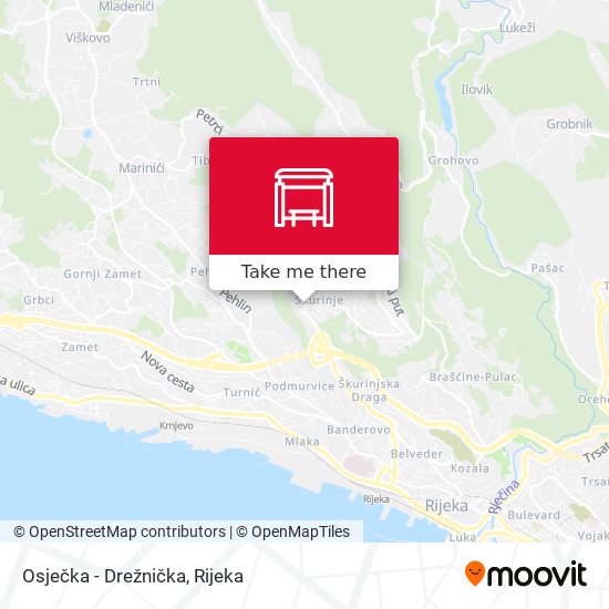 Osječka - Drežnička map