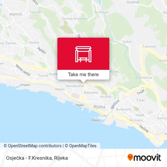 Osječka - F.Kresnika map