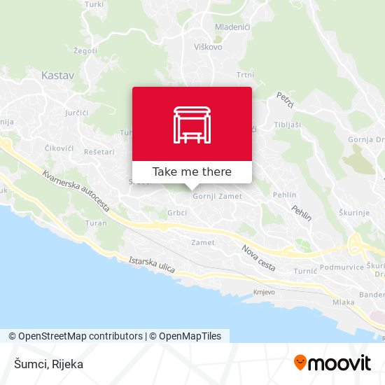 Šumci map