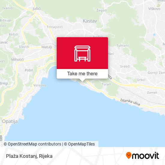 Plaža Kostanj map