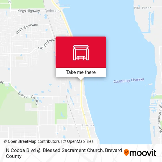 N Cocoa Blvd @ Blessed Sacrament Church map