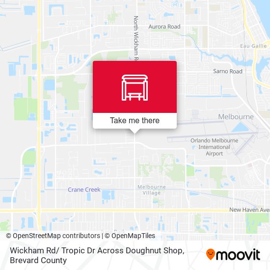 Wickham Rd/ Tropic Dr Across Doughnut Shop map