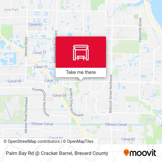 Palm Bay Rd @ Cracker Barrel map