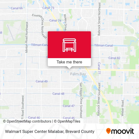 Walmart Super Center Malabar map