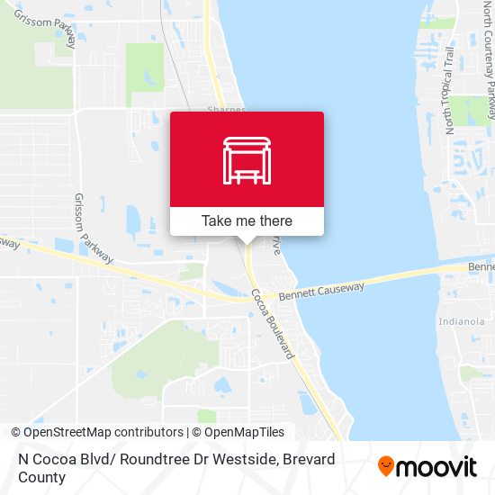 N Cocoa Blvd/ Roundtree Dr Westside map