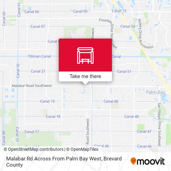 Malabar Rd Across From Palm Bay West map