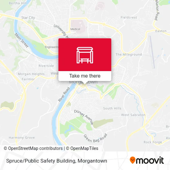 Spruce/Public Safety Building map