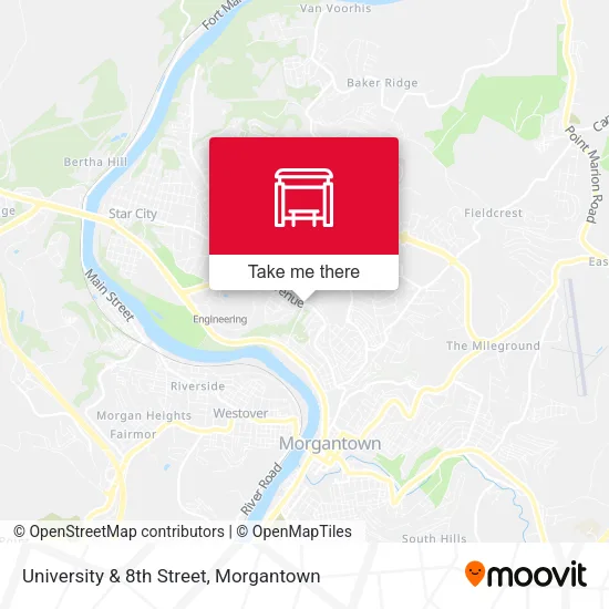 University & 8th Street map
