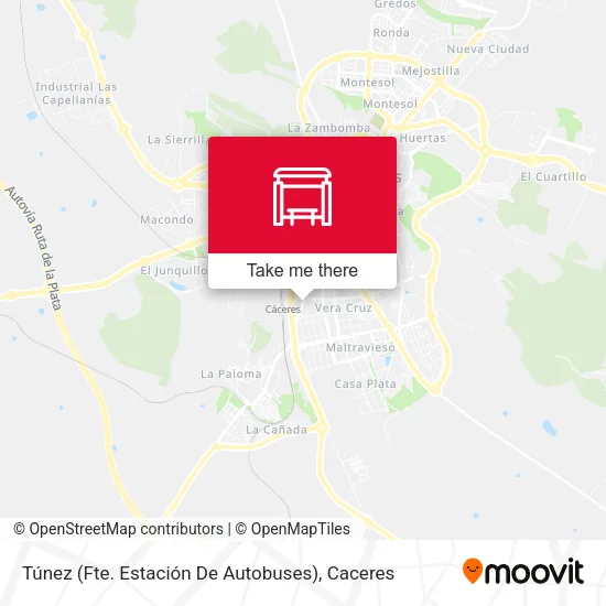 Túnez (Fte. Estación De Autobuses) map