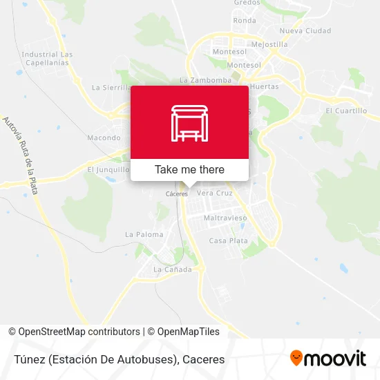 Túnez (Estación De Autobuses) map