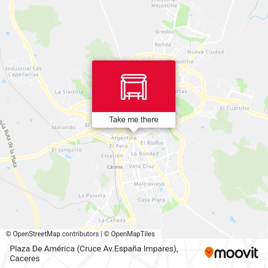Plaza De América (Cruce Av.España Impares) map