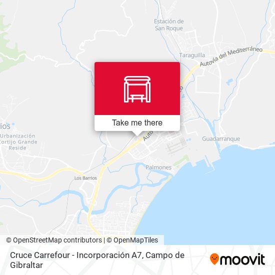 Cruce Carrefour - Incorporación A7 map