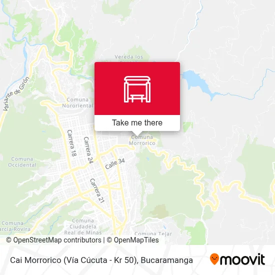 Via Cai Map Cai Morrorico (Vía Cúcuta - Kr 50) parada - Rutas, horarios y tarifas