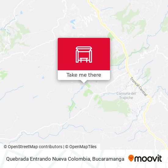 Quebrada Entrando Nueva Colombia map