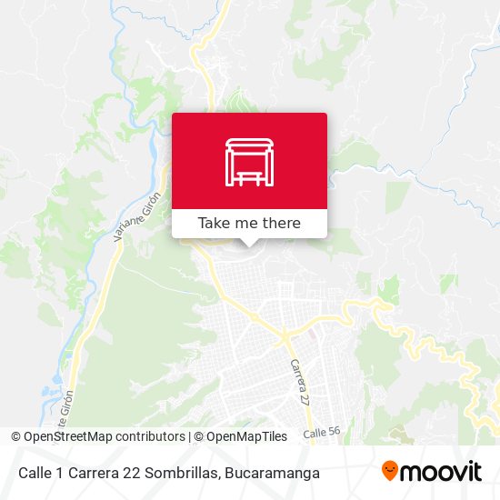Calle 1 Carrera 22 Sombrillas map
