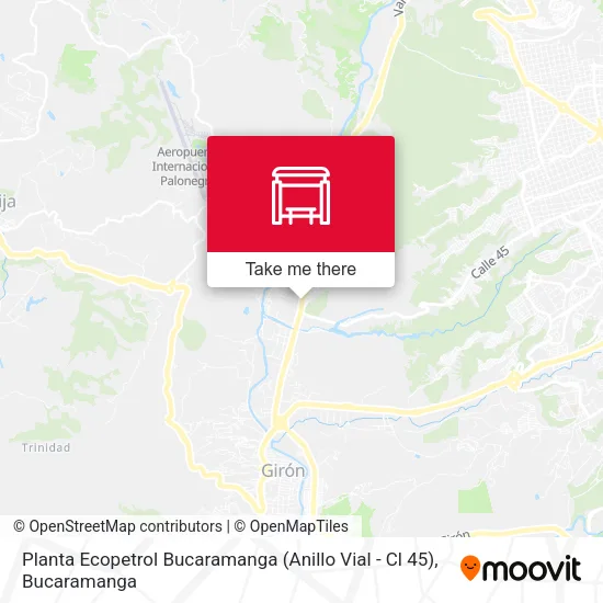 Mapa de Planta Ecopetrol Bucaramanga (Anillo Vial - Cl 45)