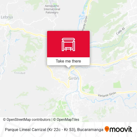 Parque Lineal Carrizal (Kr 22c - Kr 53) map