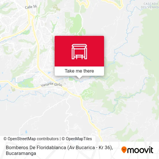 Mapa de Bomberos De Floridablanca (Av Bucarica - Kr 36)