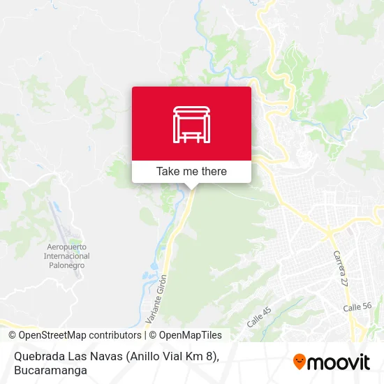 Mapa de Quebrada Las Navas (Anillo Vial Km 8)